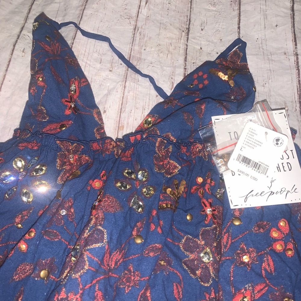 NWT! Free People “all the jewels” floral embroidered maxi dress L - Picture 8 of 8